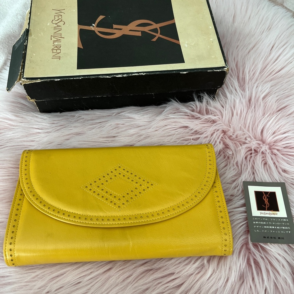 Yves Saint Laurent Yellow Geometric Clutch